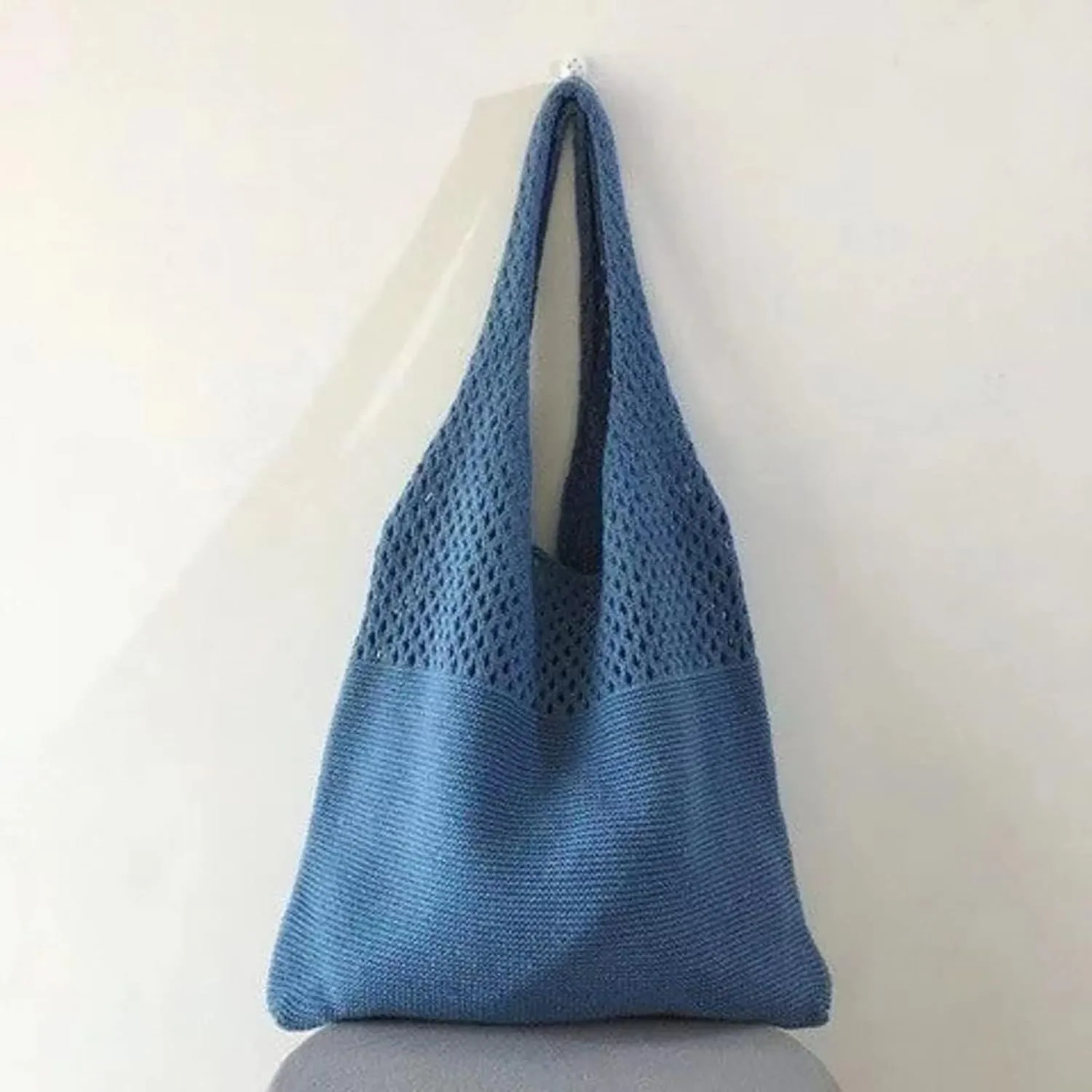Crochet Tote Bag Mesh Beach Bag for Women Knit Summer Hobo Boho Tote Bag for Picnic Pool Gym Travel Grocery Vacation Holiday