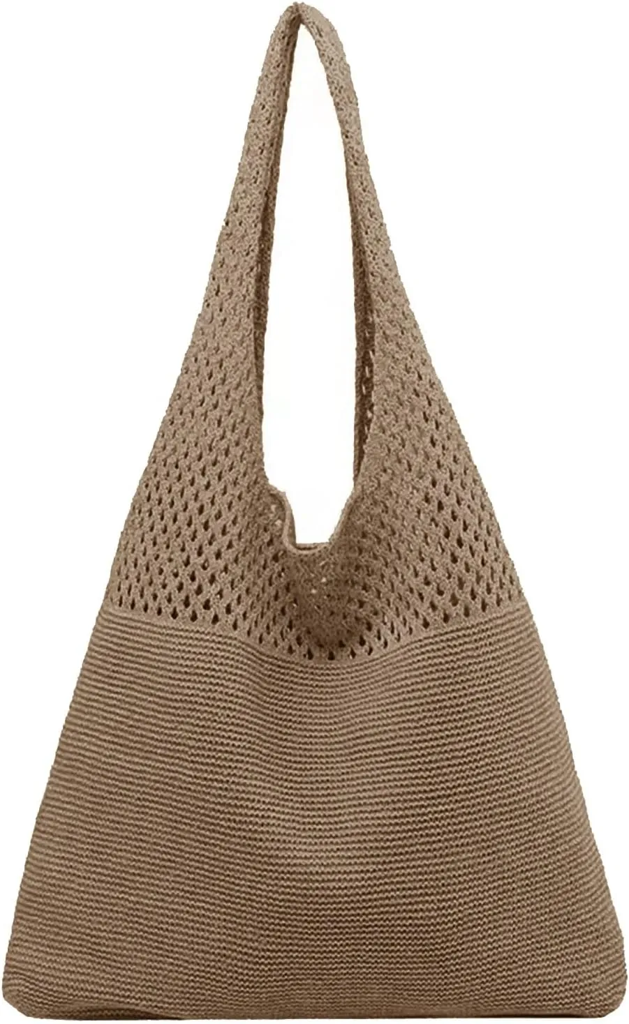 Crochet Tote Bag Mesh Beach Bag for Women Knit Summer Hobo Boho Tote Bag for Picnic Pool Gym Travel Grocery Vacation Holiday