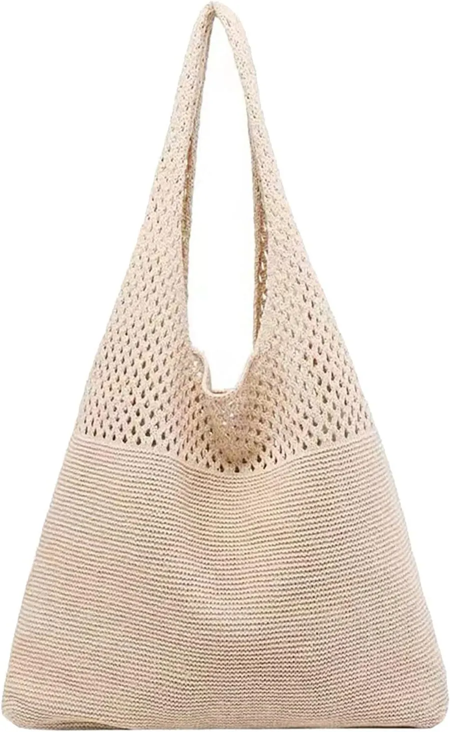 Crochet Tote Bag Mesh Beach Bag for Women Knit Summer Hobo Boho Tote Bag for Picnic Pool Gym Travel Grocery Vacation Holiday