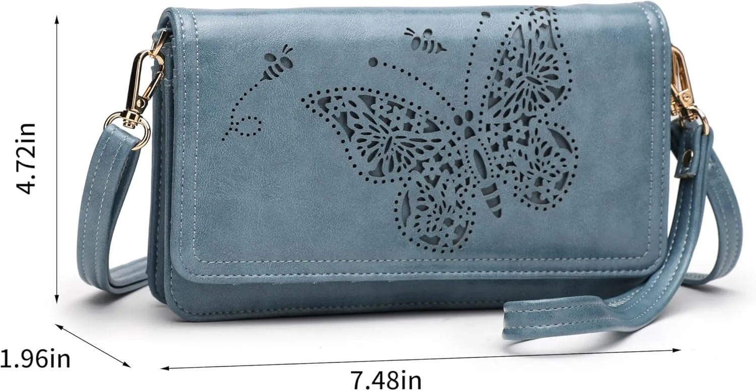 Crossbody Bags For Women Wristlet Wallet Phone Purse Shoulder handbags Multi-Function Small RFID Clutch Card Holder