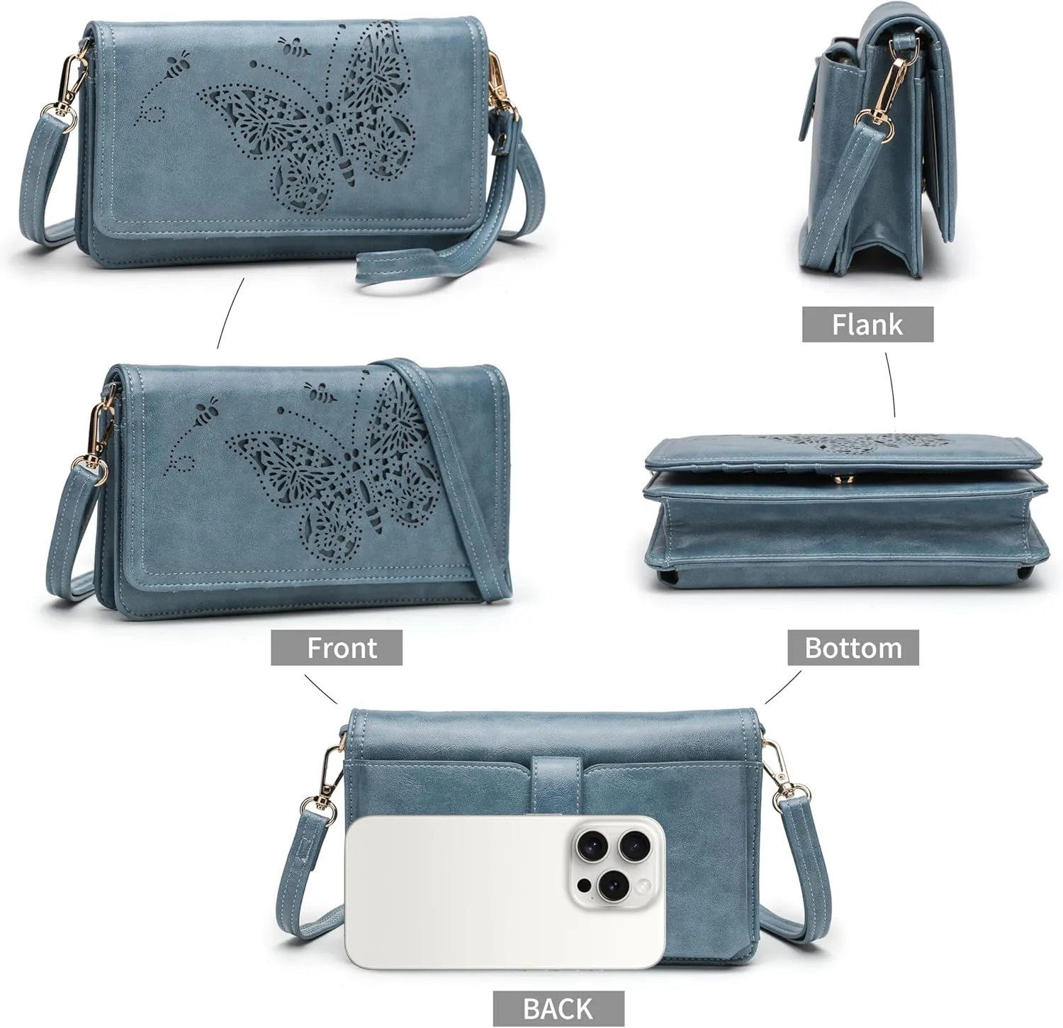 Crossbody Bags For Women Wristlet Wallet Phone Purse Shoulder handbags Multi-Function Small RFID Clutch Card Holder