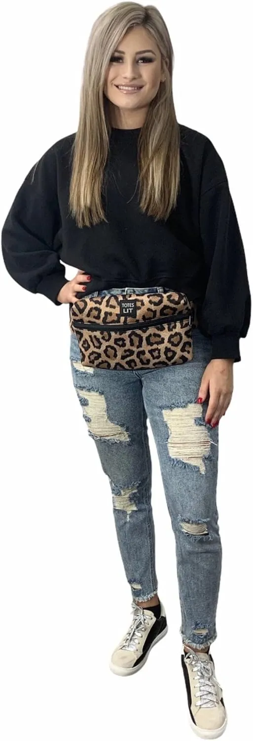 Crossbody Neoprene Fanny Pack - Water-Resistant, Insulated & Fashionable Running Fanny Pack for Woman - Large Fanny Pack with Compartment & Adjustable Strap - Gym, Hike & Travel Bag by Lit Handlers