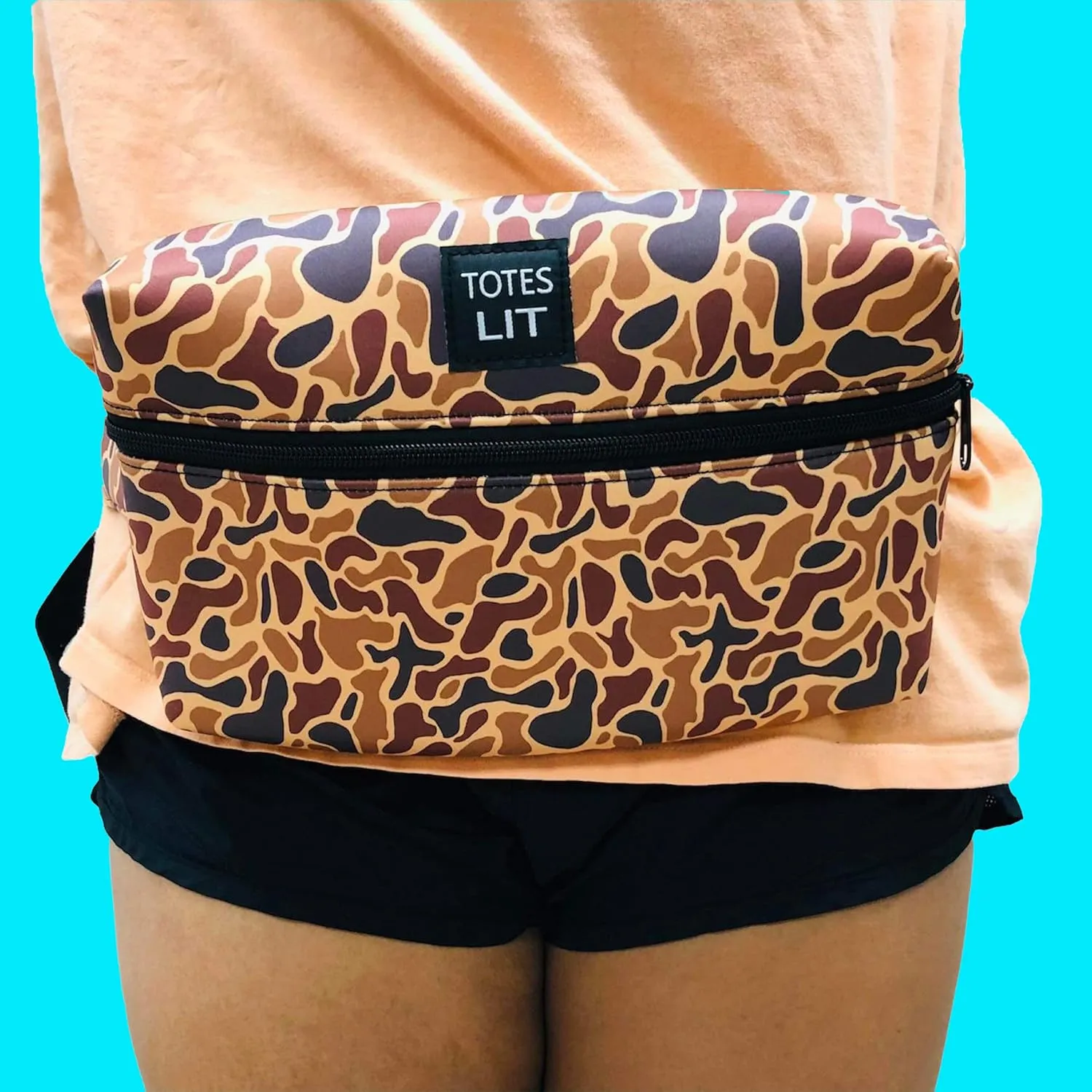 Crossbody Neoprene Fanny Pack - Water-Resistant, Insulated & Fashionable Running Fanny Pack for Woman - Large Fanny Pack with Compartment & Adjustable Strap - Gym, Hike & Travel Bag by Lit Handlers