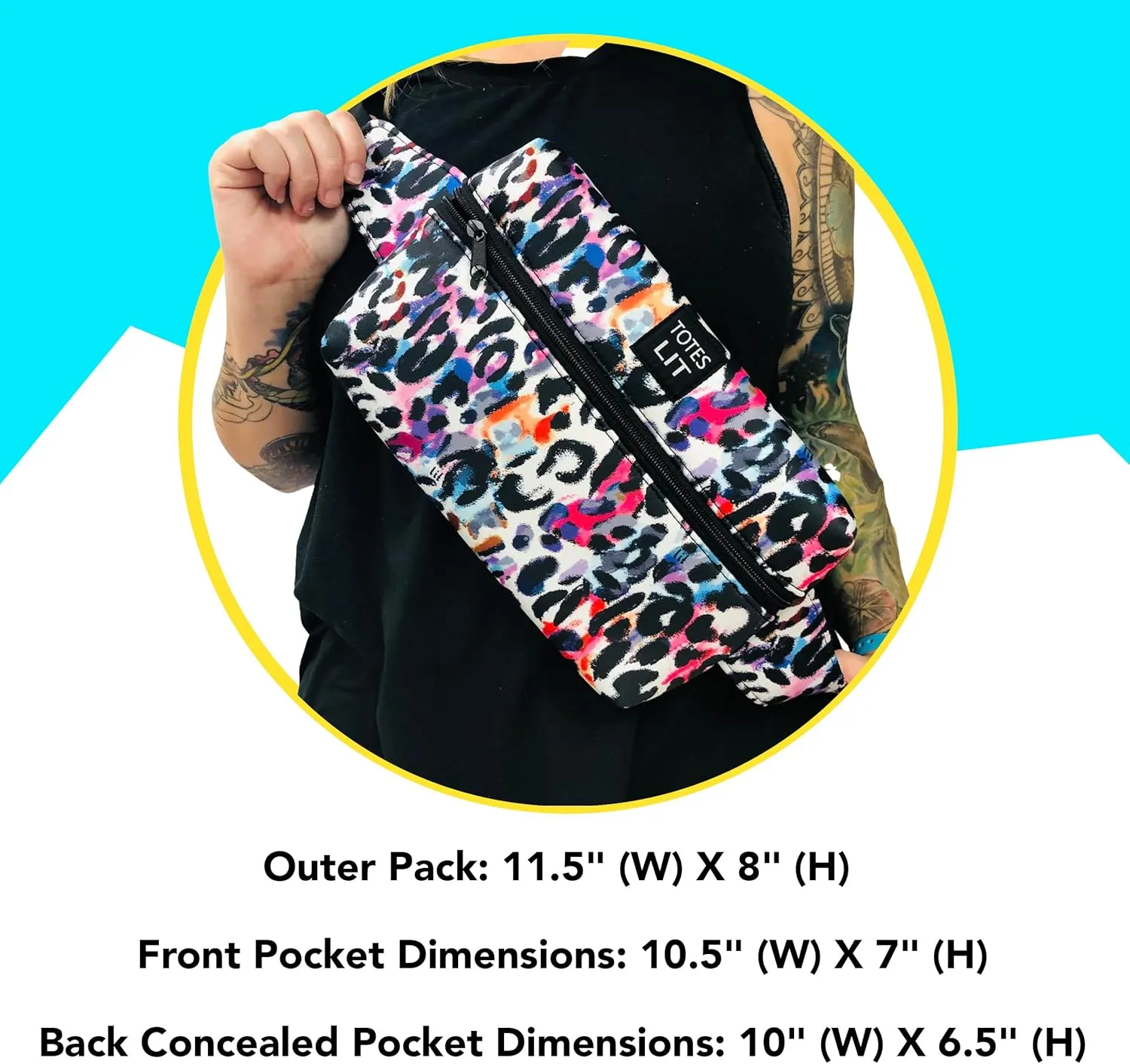 Crossbody Neoprene Fanny Pack - Water-Resistant, Insulated & Fashionable Running Fanny Pack for Woman - Large Fanny Pack with Compartment & Adjustable Strap - Gym, Hike & Travel Bag by Lit Handlers