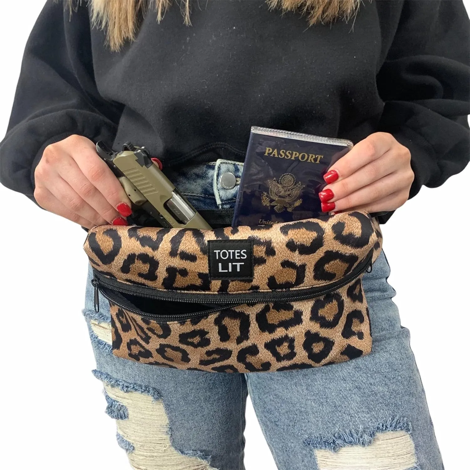 Crossbody Neoprene Fanny Pack - Water-Resistant, Insulated & Fashionable Running Fanny Pack for Woman - Large Fanny Pack with Compartment & Adjustable Strap - Gym, Hike & Travel Bag by Lit Handlers