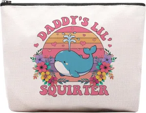 Cute Whale Makeup Bag, Pink Whale Gifts For Women Friends, Daddy Makeup Pouch, Travel Toiletry Bag With Zipper, Birthday Anniversary Christmas Gifts For Best Friend Bestie Her