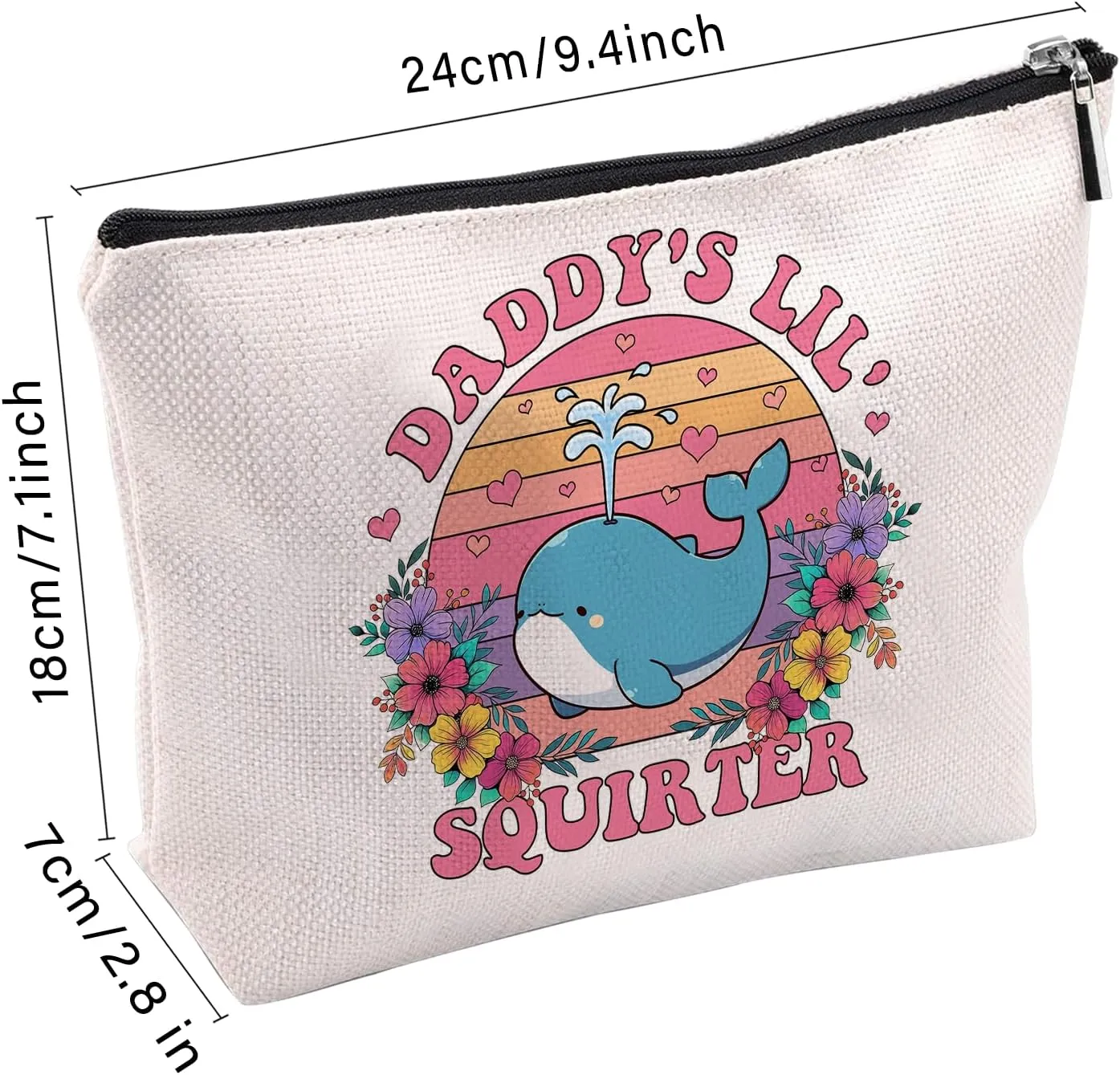 Cute Whale Makeup Bag, Pink Whale Gifts For Women Friends, Daddy Makeup Pouch, Travel Toiletry Bag With Zipper, Birthday Anniversary Christmas Gifts For Best Friend Bestie Her