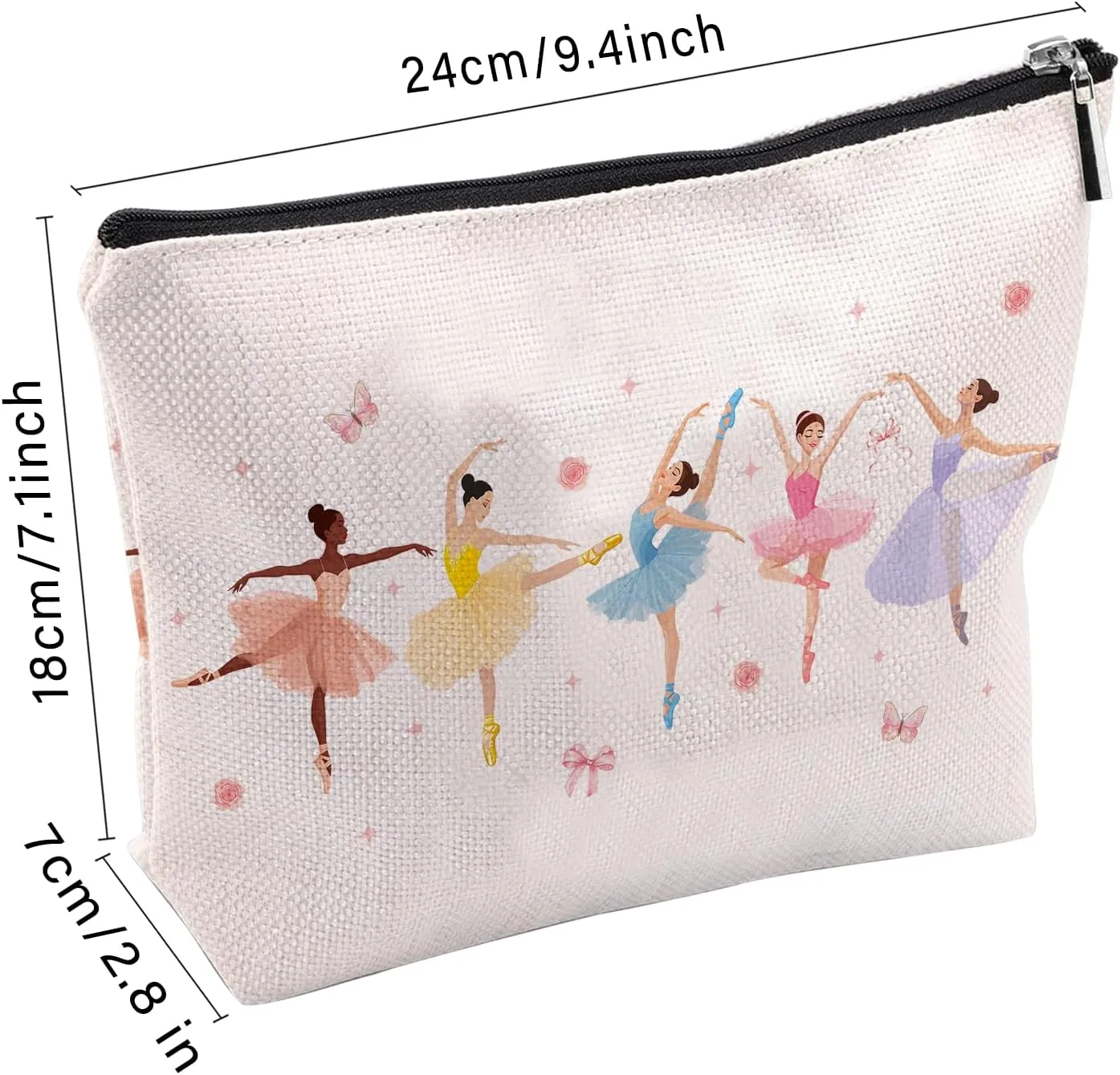 Dance Makeup Bag, Dance Gifts For Women Girls Friends Dancer, Dancing Makeup Pouch, Travel Toiletry Bag With Zipper, Birthday Anniversary Christmas Gifts For Dancer Women