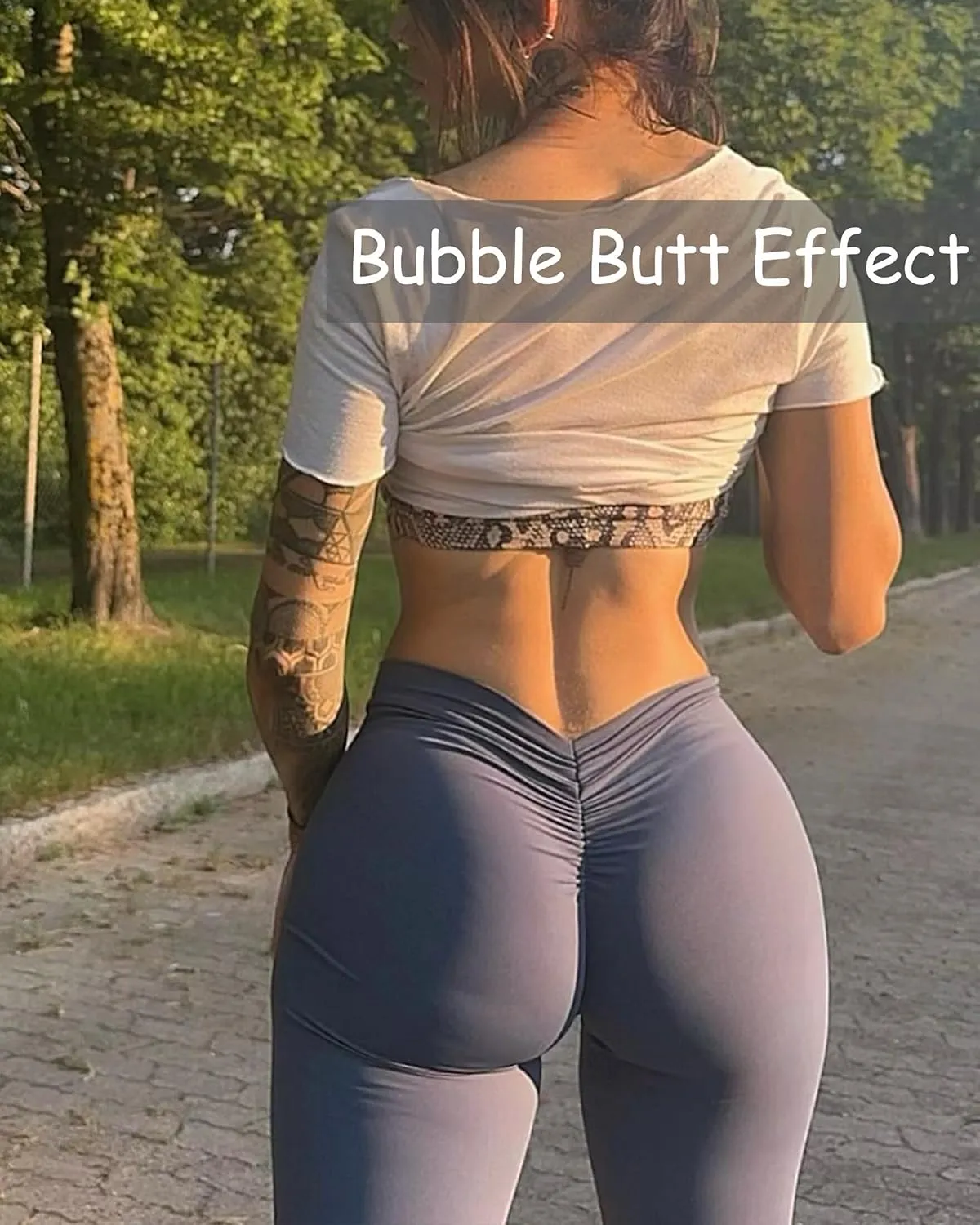 Danysu V Back Scrunch Butt Leggings for Women Soft High Waisted Booty Tights Workout Gym Yoga Pants