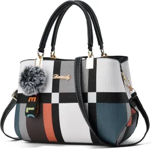 Dassily Purses and Handbags For Women Fashion Plaid Pattern Crossbody Bag Shoulder Bag Small Tote Bag Ladies Satchel Purse