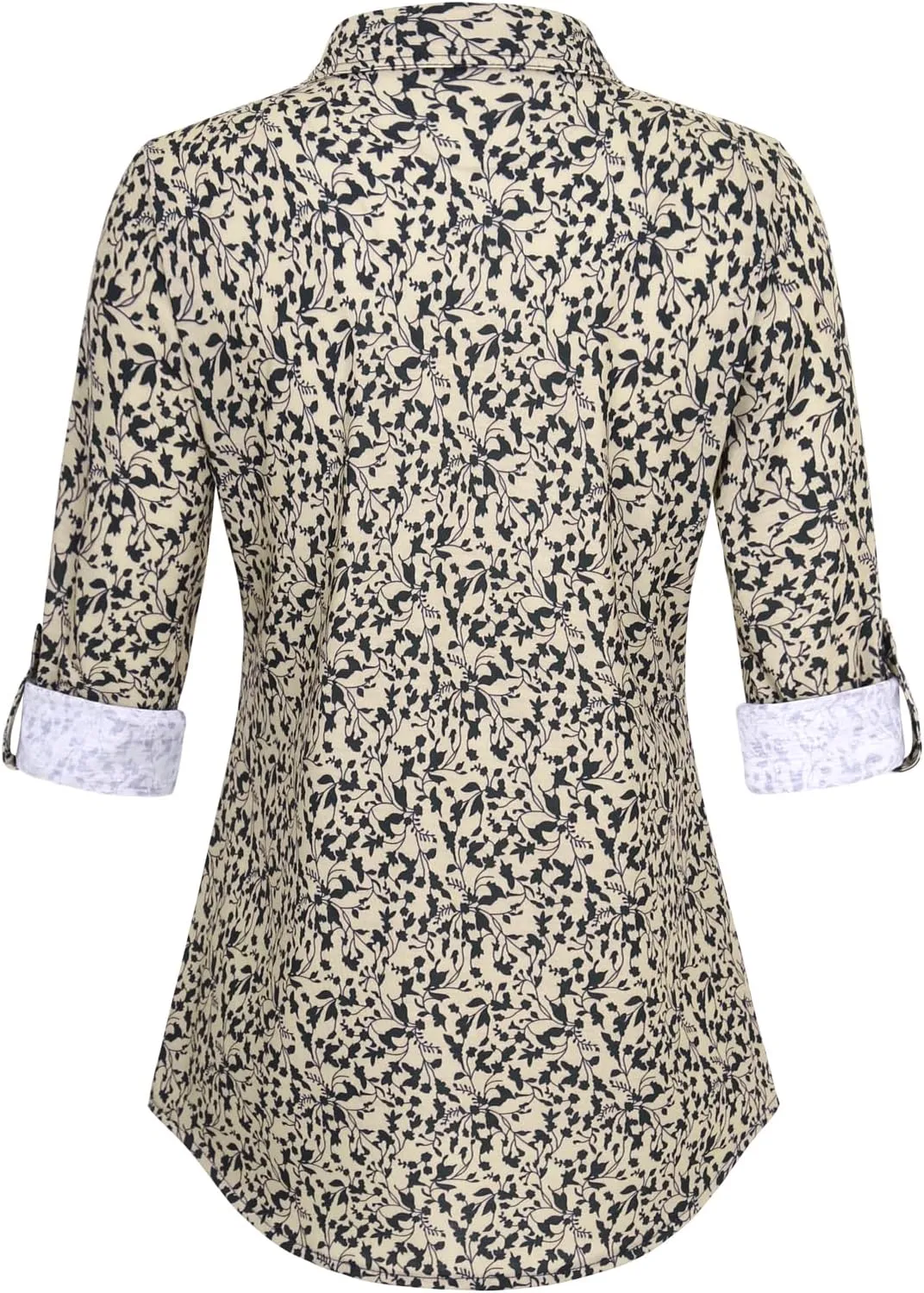 DJT Womens Soft Knitted Shirts Stretchy Roll Up Long Sleeve Dressy Casual Button Down Shirt Work Blouse Tops