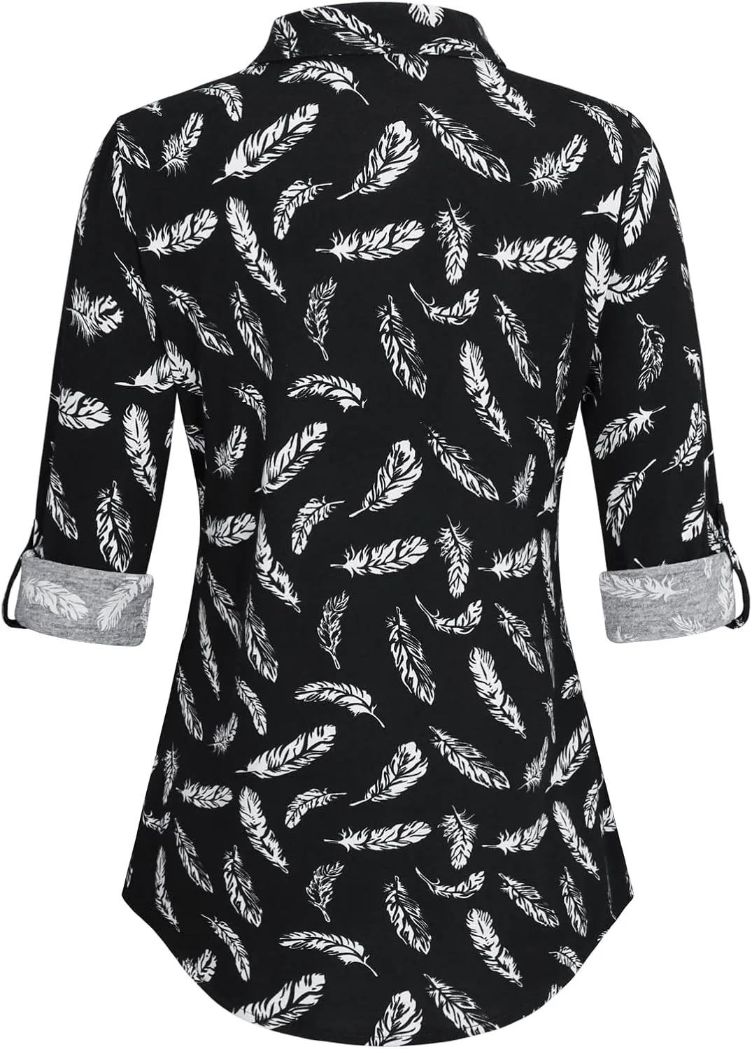 DJT Womens Soft Knitted Shirts Stretchy Roll Up Long Sleeve Dressy Casual Button Down Shirt Work Blouse Tops