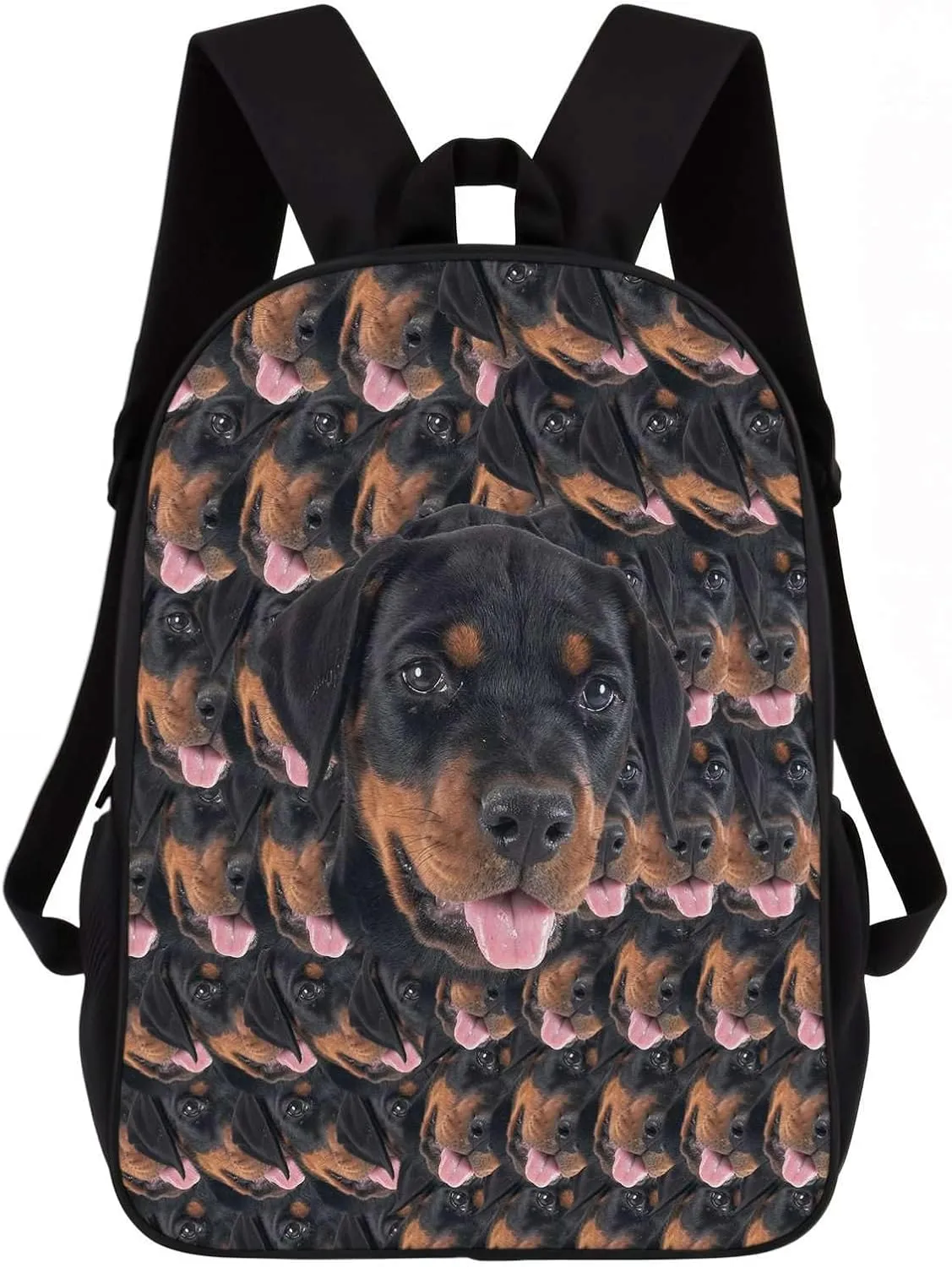 Doberman Dog Backpack, Dog Head Face Laptop Backpack, Bookbag, Daypack for Hiking Work Camping 17 Inch