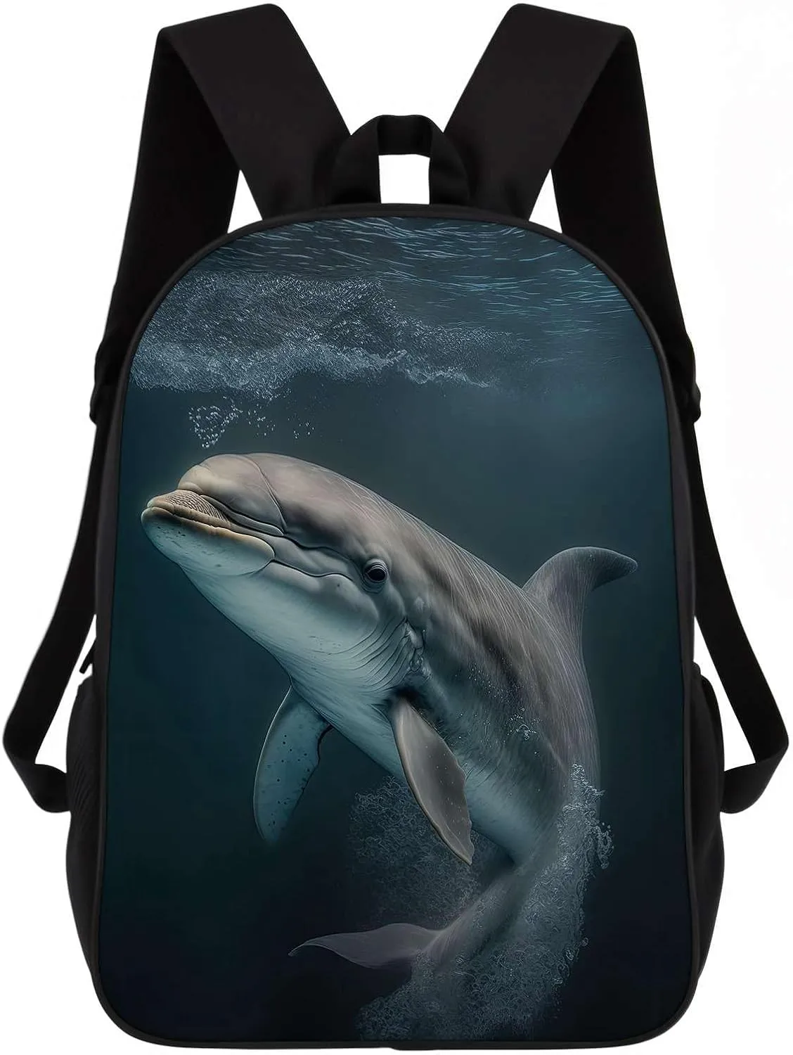 Dolphin Backpack Casual Daypack Wild Animal Print Laptop Bag Bookbag for Work Travel Hiking 17 Inch Style 2