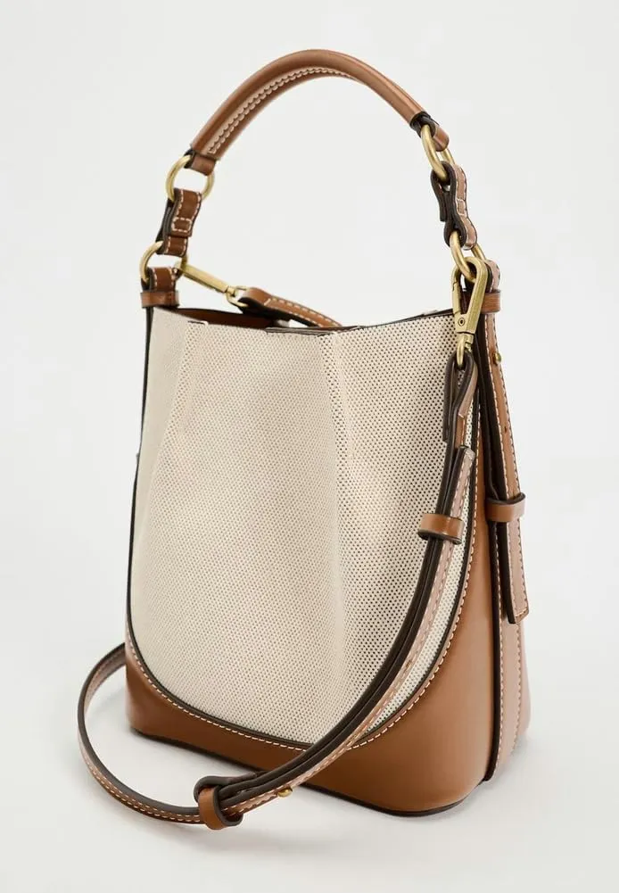 Drawstring Bucket Bag Wide Shoulder Strap Crossbody Bag Brown Tote Bag Clutch Bag Top Handle Handbag Purse