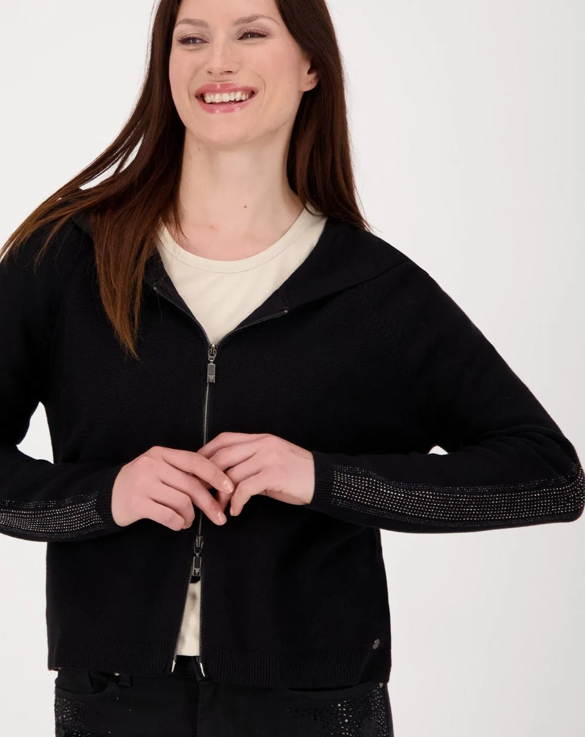 Embellished Hood Cardigan