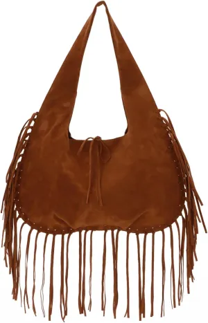 Emprier vintage Fringe Shoulder Bags for Women Western Hobo Handbags Vegan Faux Suede Leather Tassel Purse