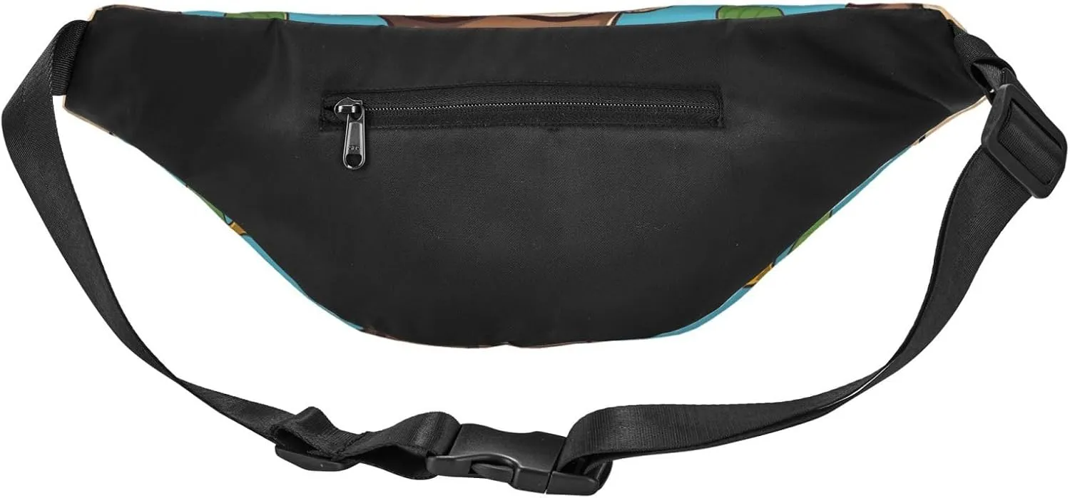 Fanny Pack Monkey And Banana Pattern Waist Pack For Women Men Waterproof Belt Bag With Adjustable Belt Casual Crossbody Bag Travel Waist Bag For Sports Running Cycling