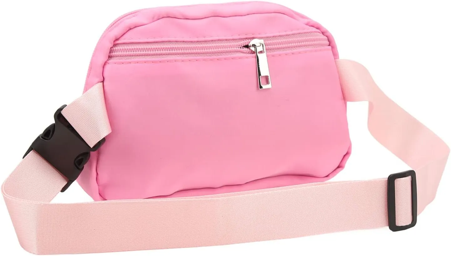 Fashion Fanny Pack Waist Pack Large Capacity Belt Pouch Adjustable Strap for Travel Sports (Pink)