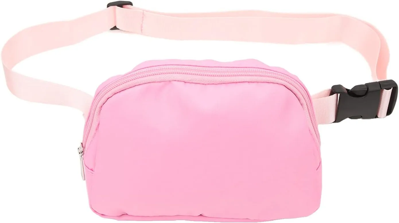 Fashion Fanny Pack Waist Pack Large Capacity Belt Pouch Adjustable Strap for Travel Sports (Pink)