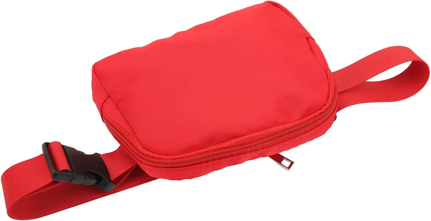 Fashion Fanny Pack Waist Pack Large Capacity Belt Pouch Adjustable Strap for Travel Sports (Red)