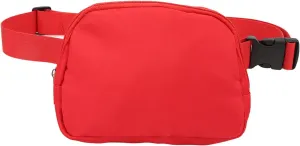 Fashion Fanny Pack Waist Pack Large Capacity Belt Pouch Adjustable Strap for Travel Sports (Red)