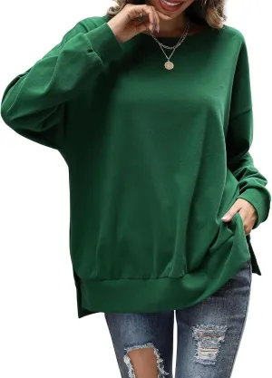Florboom Womens Oversized Sweatshirts Crew Neck Long Sleeve Tunic Top Casual Fall Soft Pullover
