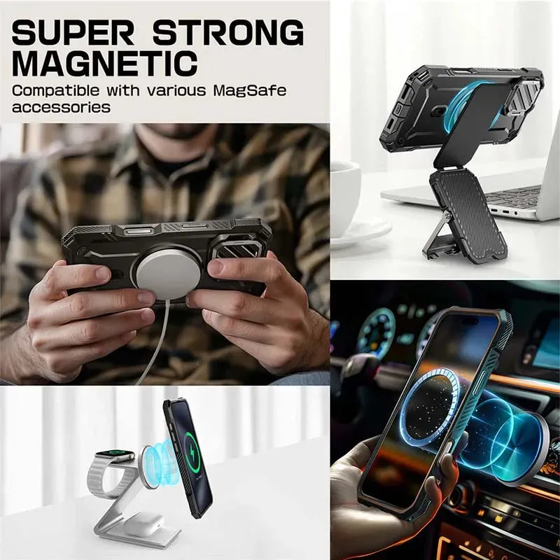For Iphone 16 Pro 6.3" Ub Mag Xt Heavy Duty Rugged Strong Magnetic Phone Case with Camera Cover