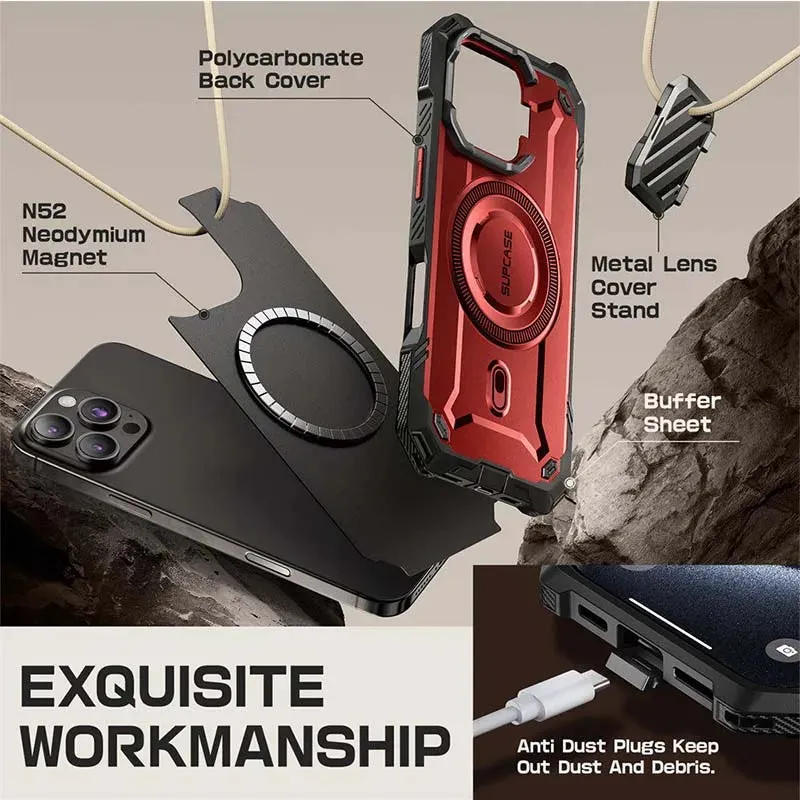 For Iphone 16 Pro 6.3" Ub Mag Xt Heavy Duty Rugged Strong Magnetic Phone Case with Camera Cover