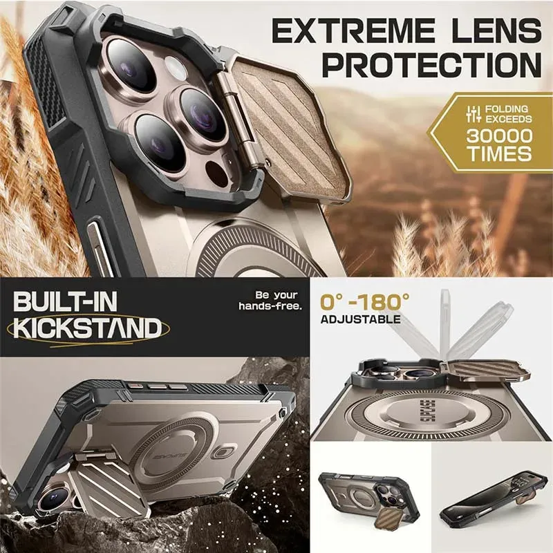 For Iphone 16 Pro 6.3" Ub Mag Xt Heavy Duty Rugged Strong Magnetic Phone Case with Camera Cover