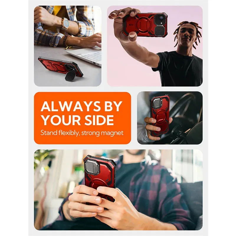 For Iphone 16E Armorbox Full-Body Heavy Duty Military-Grade Protection Rugged Magnetic Phone Case With Stand