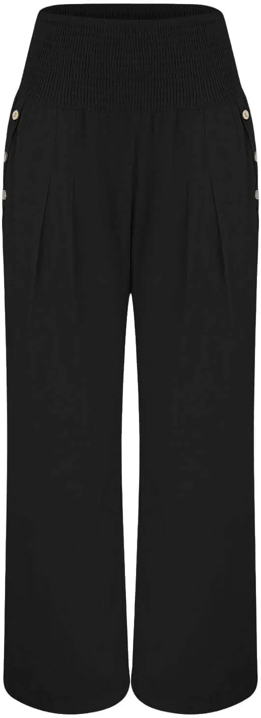 FZVYD Tummy Control Women High Waist Lounge Pants Casual Wide Leg Boho Trouser 2025 Summer Drawstring Sweatpants with Pocket