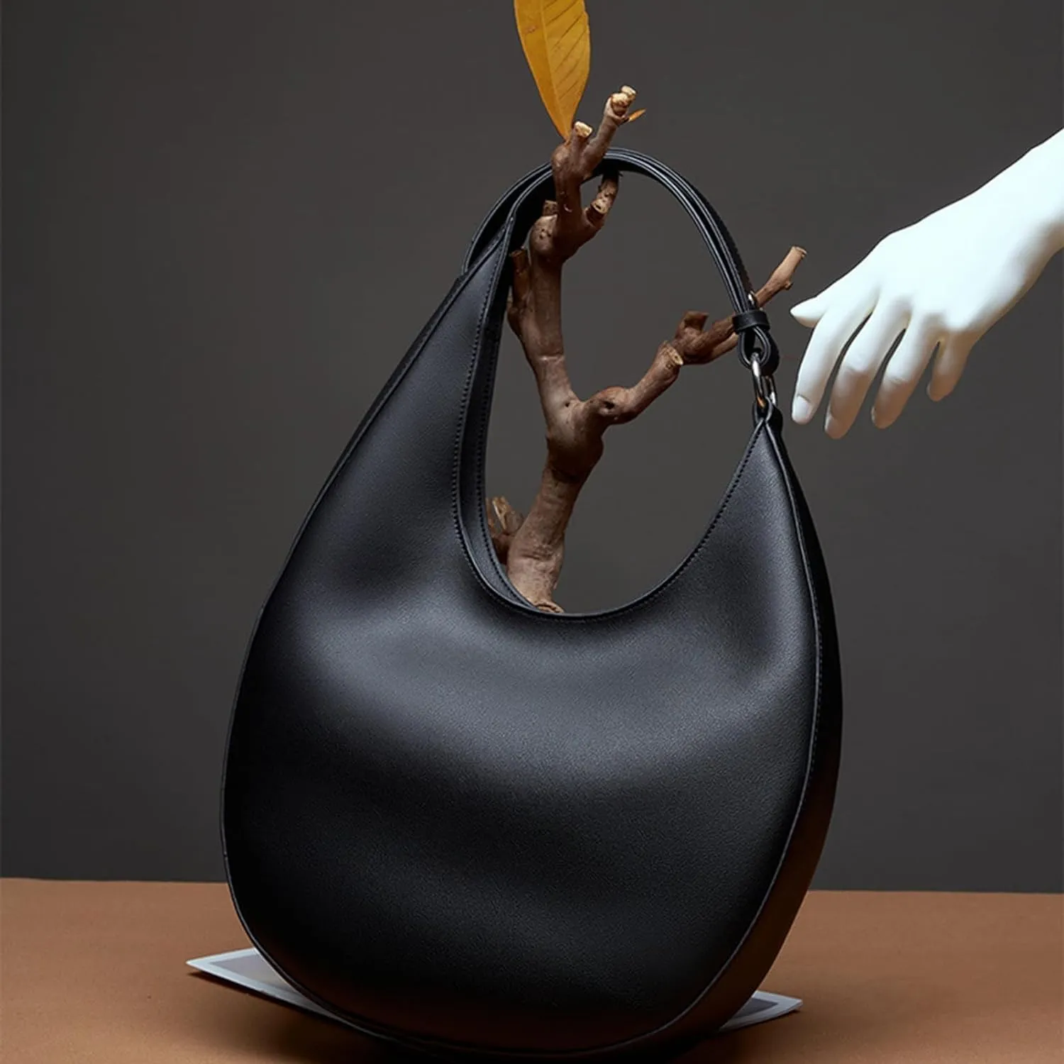 Genuine Leather Hobo Bags for Women Shoulder Tote Purses Top Handle Satchel Bag with Adjustable Strap (B)