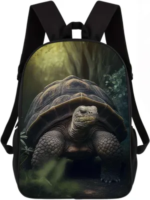 Giant Tortoise Backpack Casual Daypack Wild Animal Print Laptop Bag Bookbag for Work Travel Hiking 17 Inch Style 1