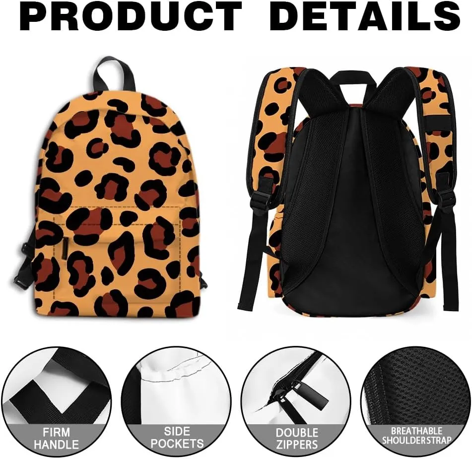 Giraffe Print Backpacks Bookbag Animal Skin Laptop Bag Daypack Travel Hiking Camping 16 Inch Style 2