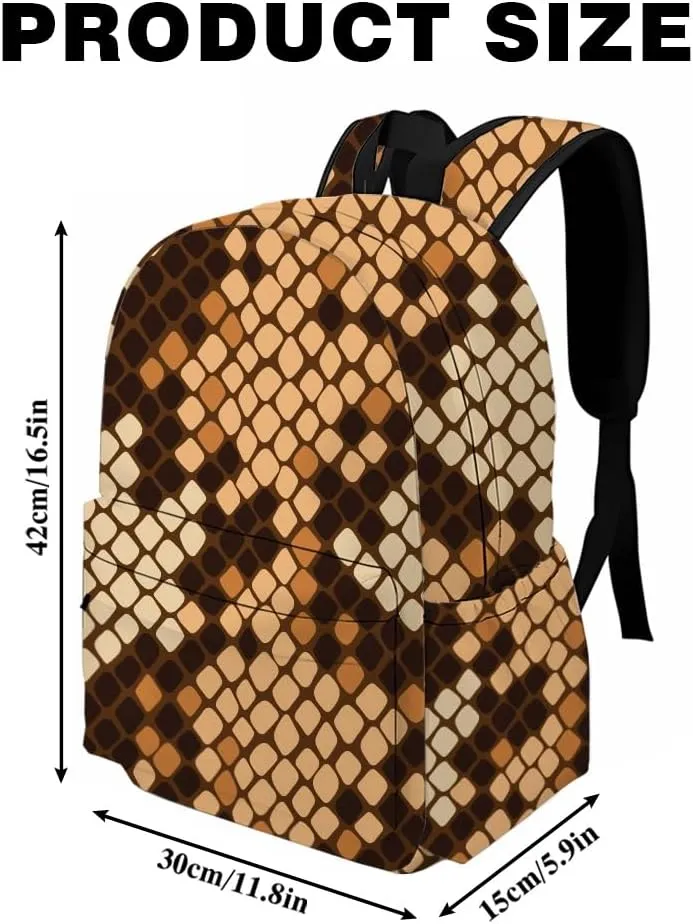 Giraffe Print Backpacks Bookbag Animal Skin Laptop Bag Daypack Travel Hiking Camping 16 Inch Style 2