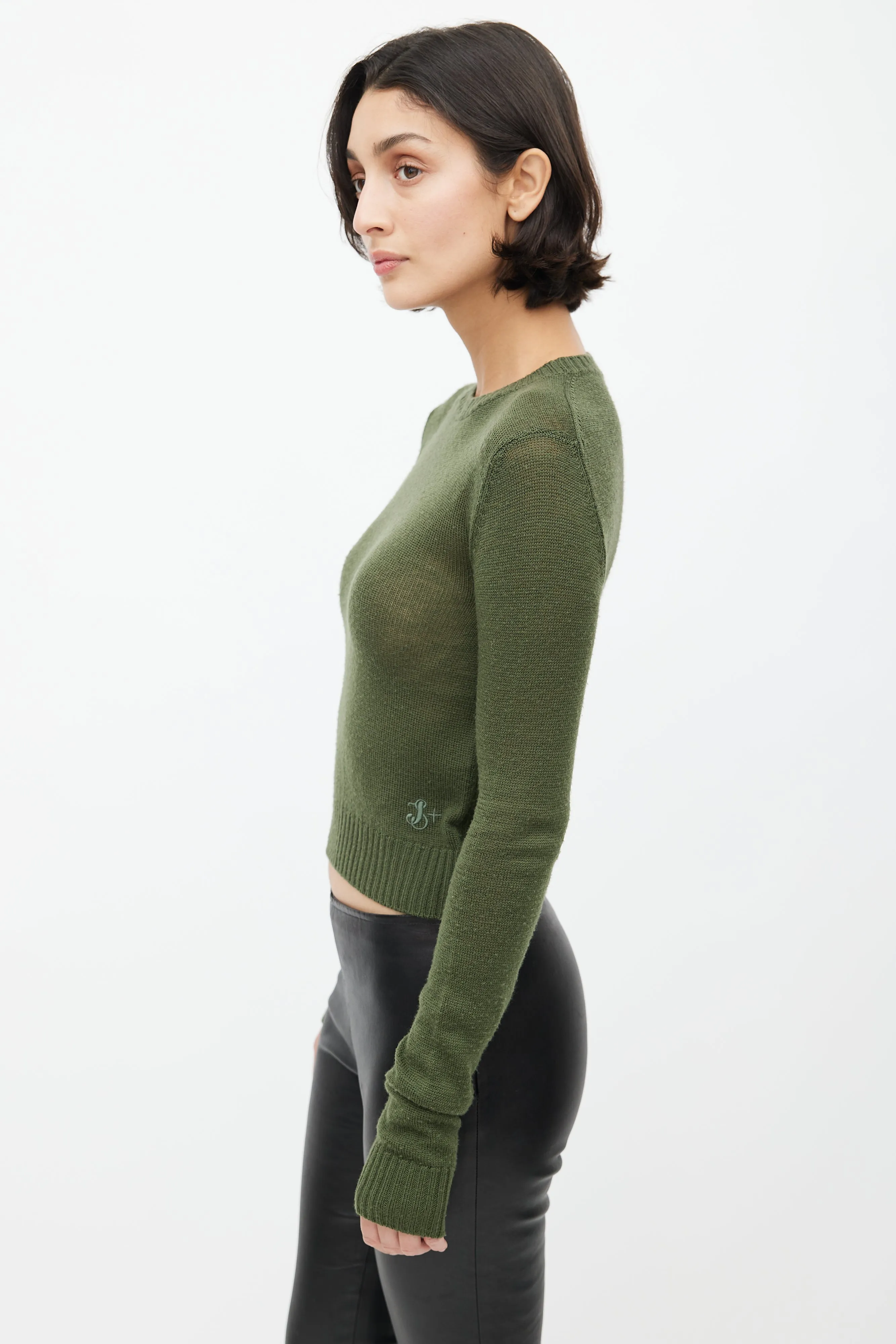 Green Wool Knit Sweater