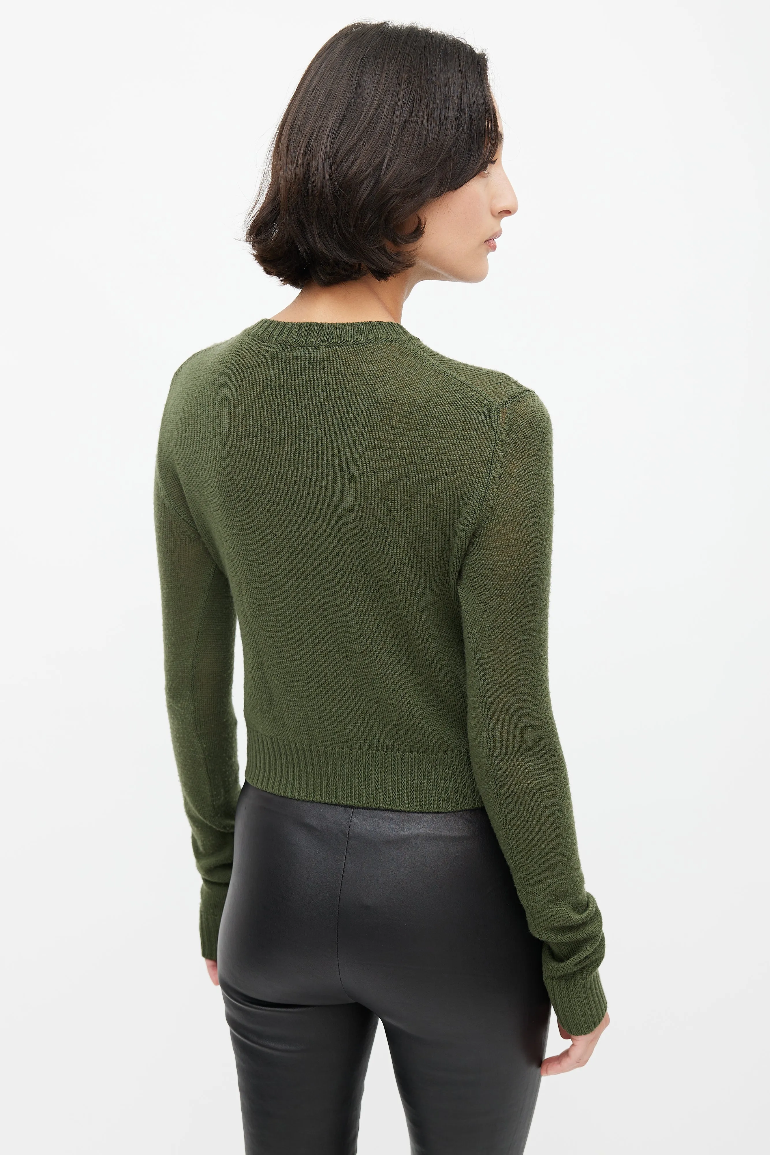Green Wool Knit Sweater