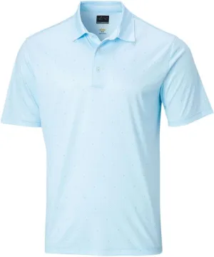 Greg Norman Gn Collection Men's Ml75 Microlux Print Golf Polo Light Blue S