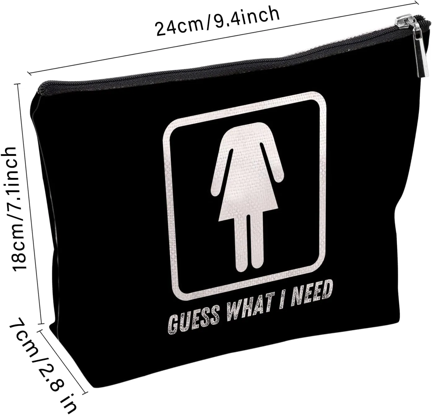 Guess What I Need Makeup Bag, Funny Sarcastic For Women Friends, Black Makeup Pouch, Travel Toiletry Bag With Zipper, Birthday Anniversary Christmas Gifts For Best Friend Bestie Her