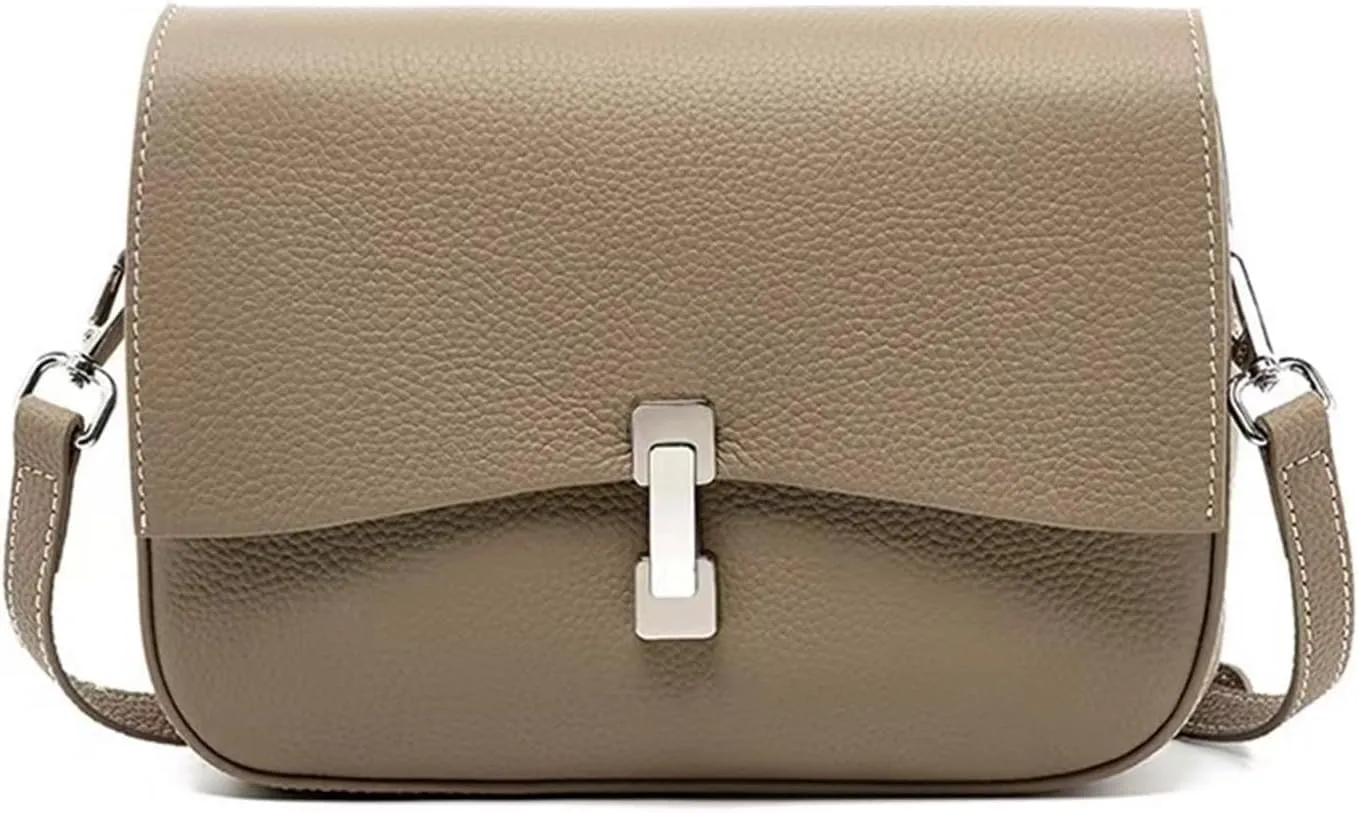 Handbag, Saddle Bag, Light Luxury Leather Women's Bags, Shoulder Bag (Gray)