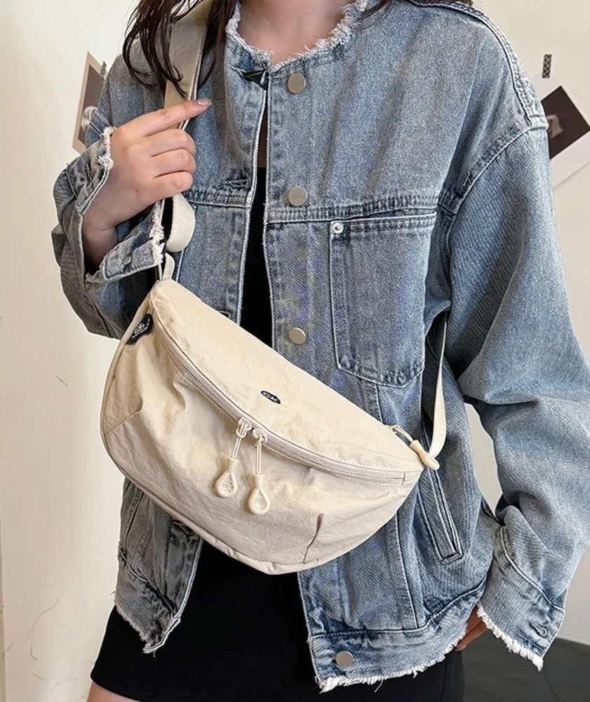 Hobo Bag for Women Crescent Crossbody Handbag Nylon Dumpling Purse with Adjustable Strap