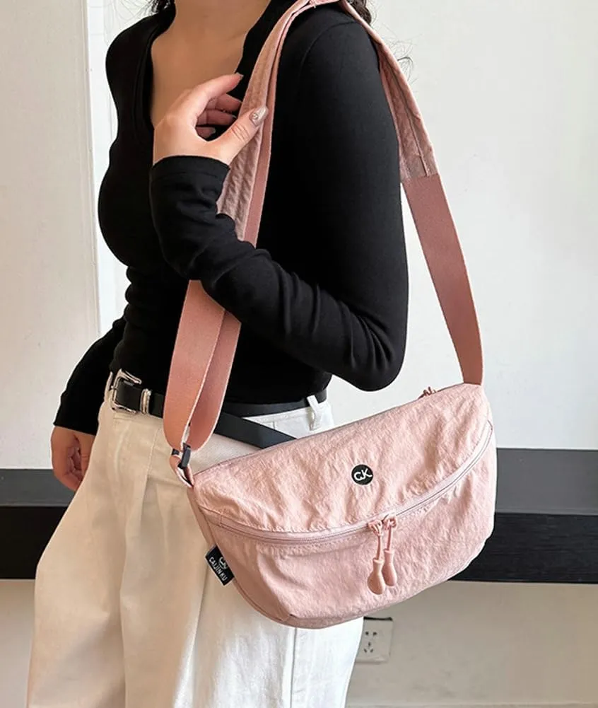 Hobo Bag for Women Crescent Crossbody Handbag Nylon Dumpling Purse with Adjustable Strap