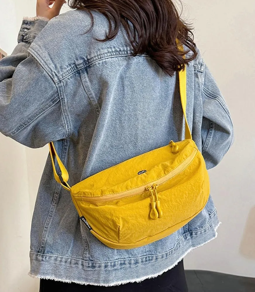 Hobo Bag for Women Crescent Crossbody Handbag Nylon Dumpling Purse with Adjustable Strap