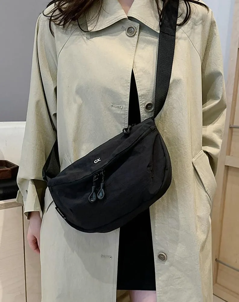 Hobo Bag for Women Crescent Crossbody Handbag Nylon Dumpling Purse with Adjustable Strap