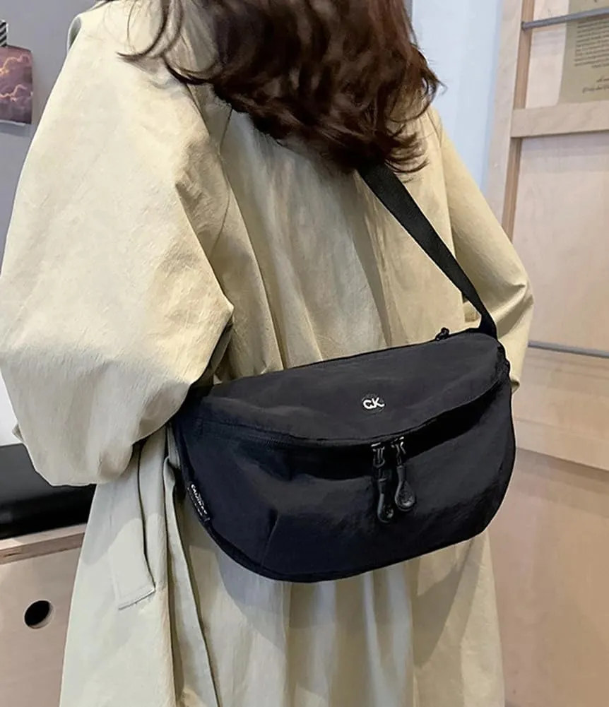 Hobo Bag for Women Crescent Crossbody Handbag Nylon Dumpling Purse with Adjustable Strap