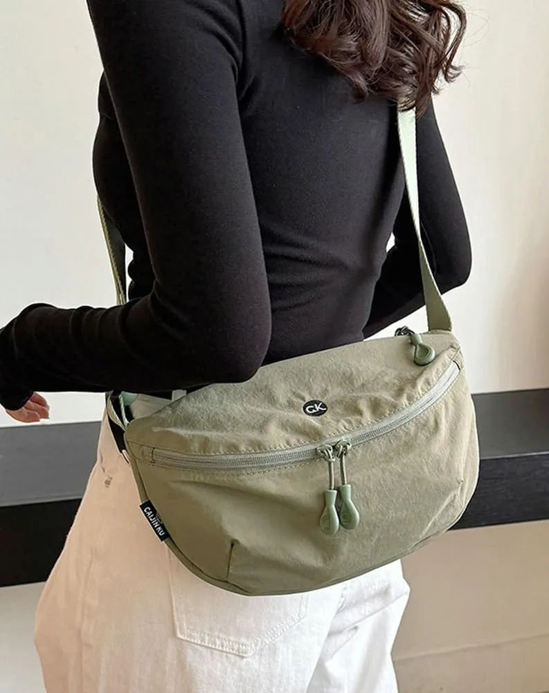 Hobo Bag for Women Crescent Crossbody Handbag Nylon Dumpling Purse with Adjustable Strap