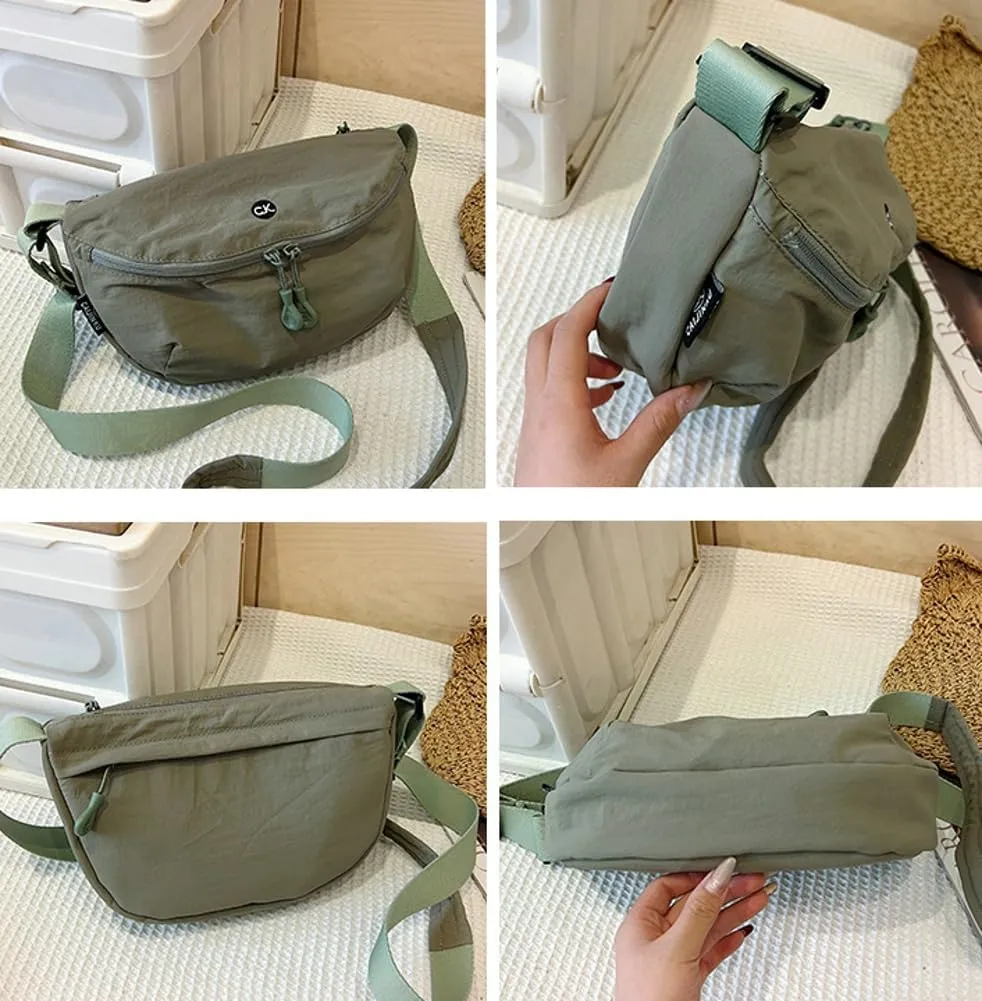 Hobo Bag for Women Crescent Crossbody Handbag Nylon Dumpling Purse with Adjustable Strap