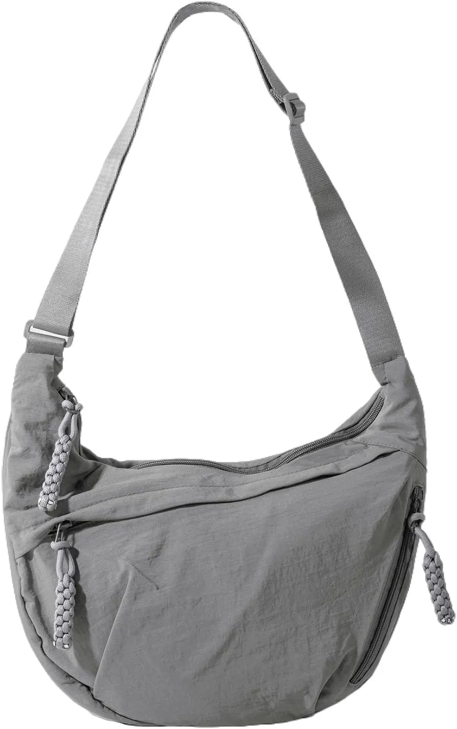 Hobo Bag for Women Men Crescent Crossbody Bag Small Shoulder Nylon Dumpling Bag with Adjustable Strap