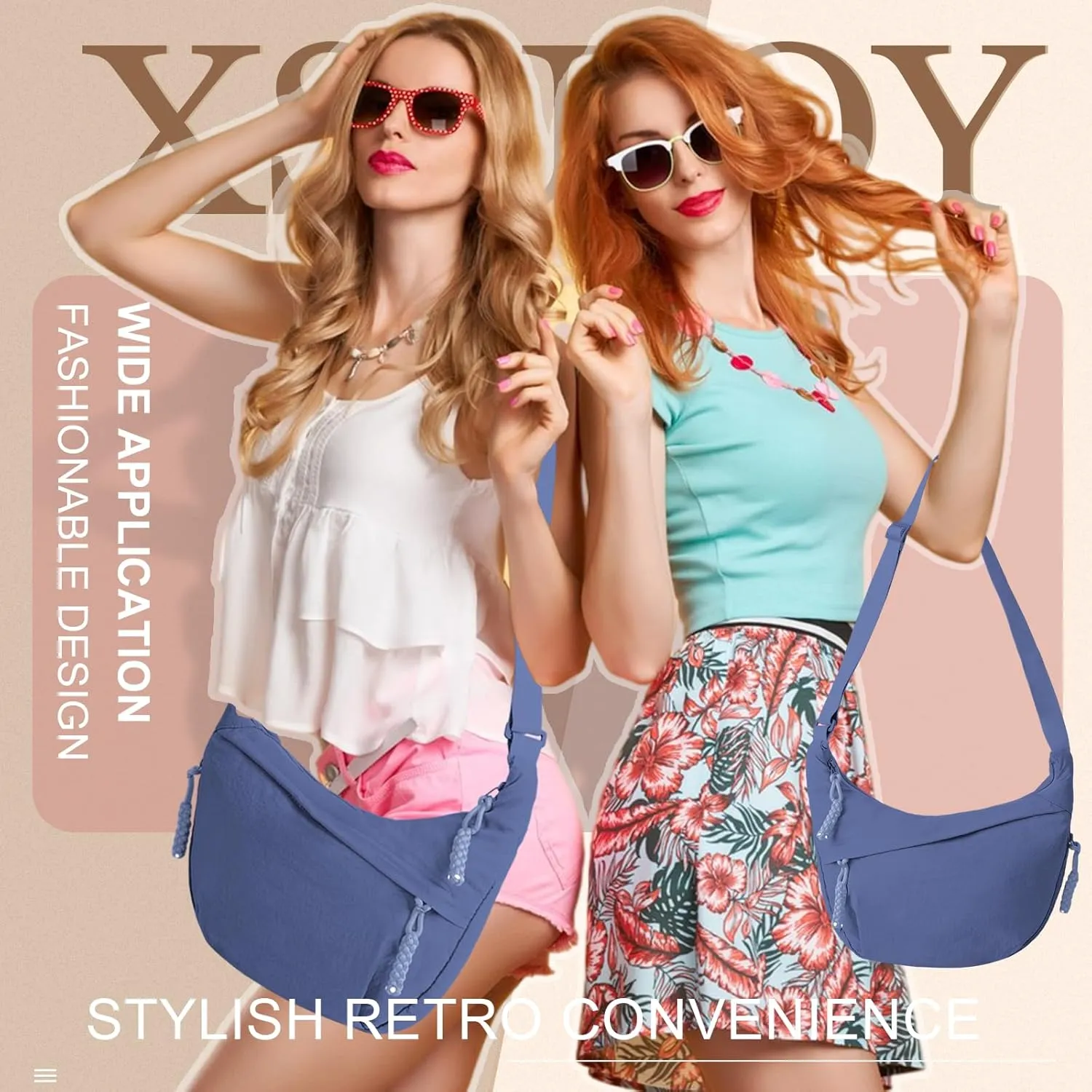 Hobo Bag for Women Men Crescent Crossbody Bag Small Shoulder Nylon Dumpling Bag with Adjustable Strap